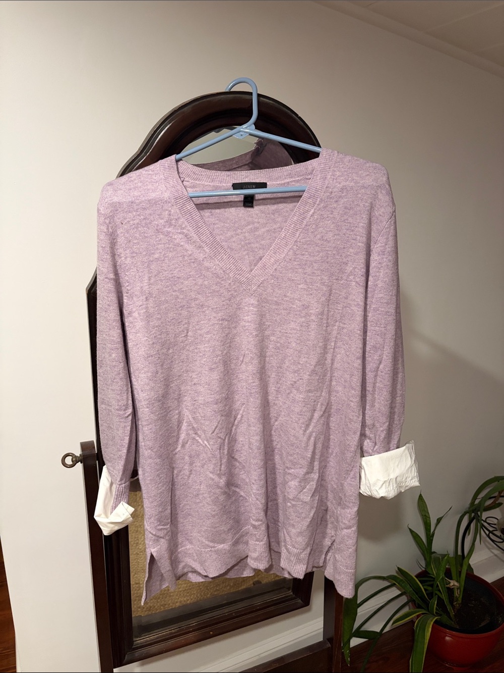 J. Crew Lavender V-Neck Lightweight Sweater